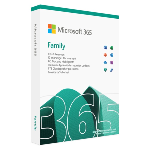 Microsoft Office 365 Family - 6 Users - Windows/ Mac/ Mobile Devices